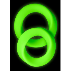 Ouch! Glow Lot de 2 Cockrings phosphorescents Glow Ring 33mm